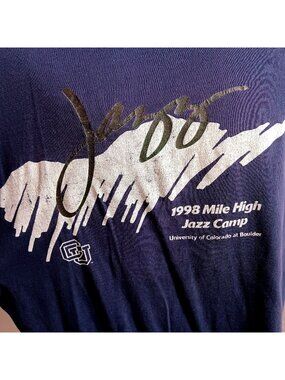True Vintage T-Shirt Large Single Stitch 90s University of Colorado Boulder Jazz